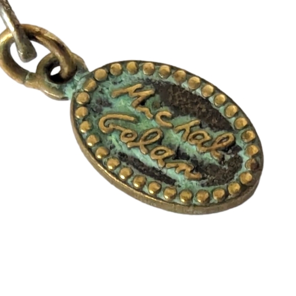 Vintage Michal Golan Handcrafted Semipreciius Stone Beads Ornate Cross Necklace - Picture 7 of 8